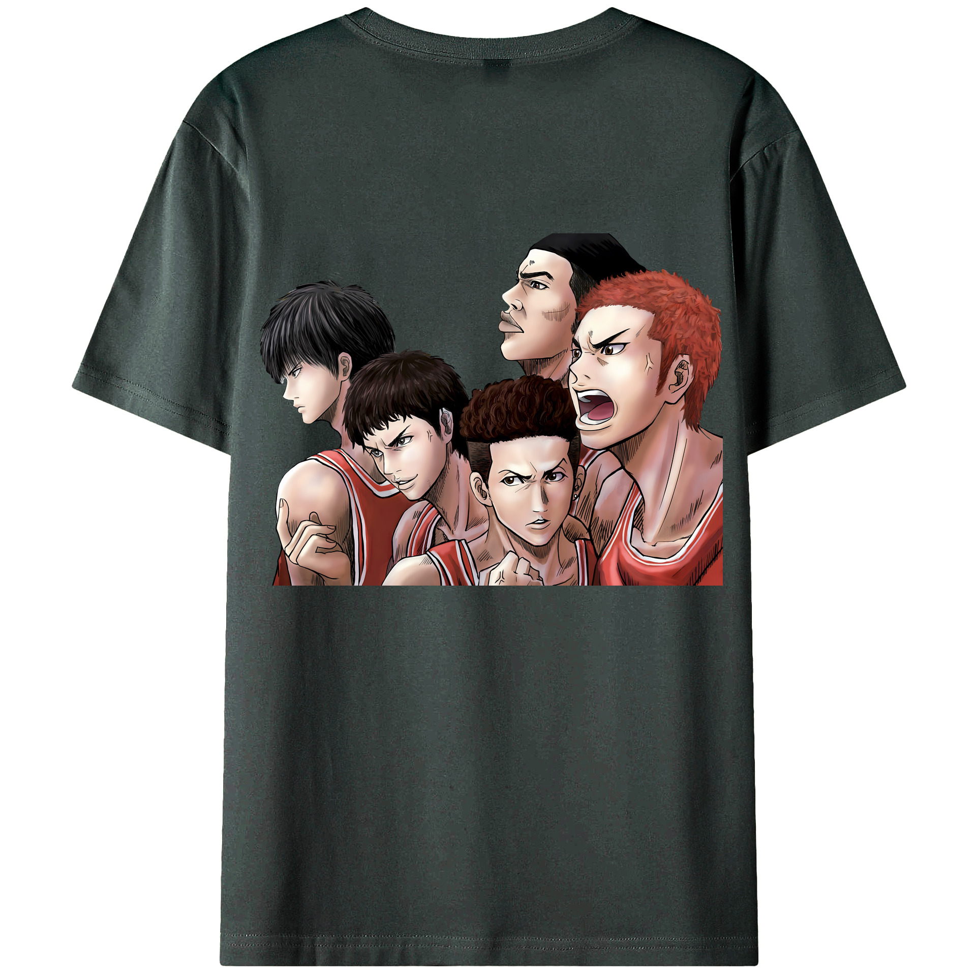 （画像用） SLAM DUNK／スラムダンク 綿100％ メンズ半袖Tシャツ（バックプリント） 通気性